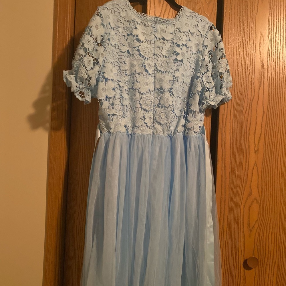 SHEIN baby blue dress great for church, formal wear, weddings. Size 4X